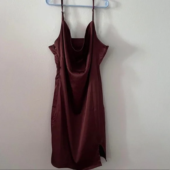 brown long sleeve prom dress Brilliance Cowl Neck Mini Dress Brown Multi main image 0